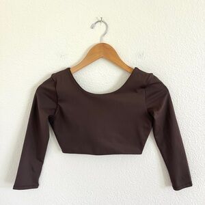 HEROS soft sculp 3/4 sleeve cropped athletic top / size S